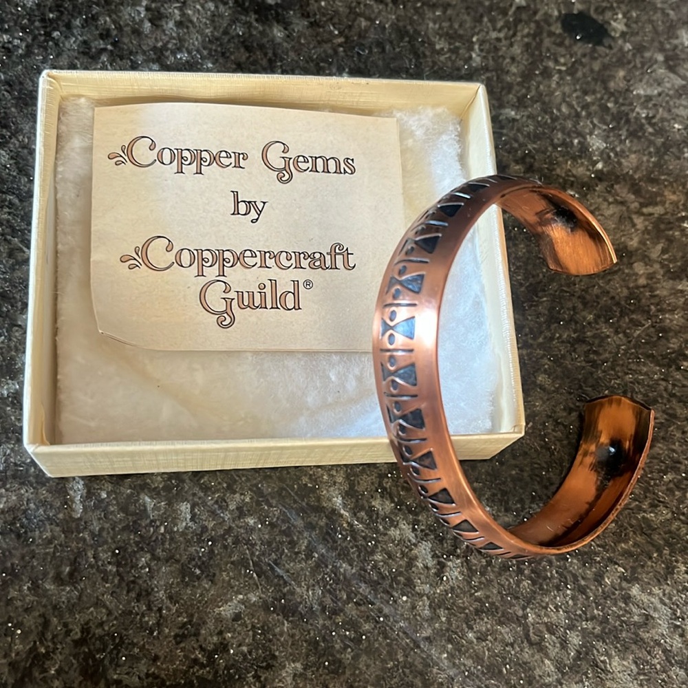 Vintage Coppercraft Guild genuine copper cuff bracelet